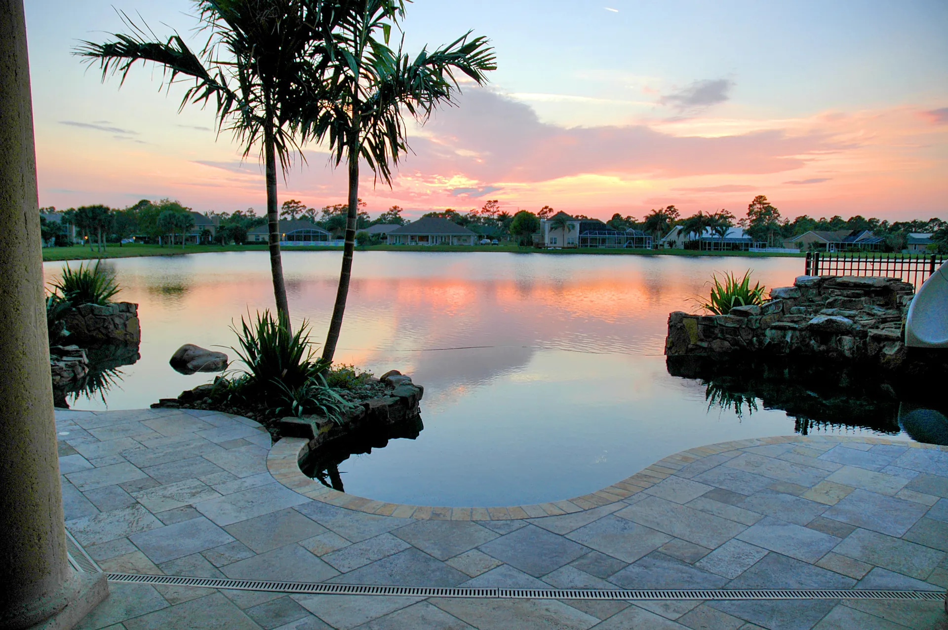 Sunset lake view