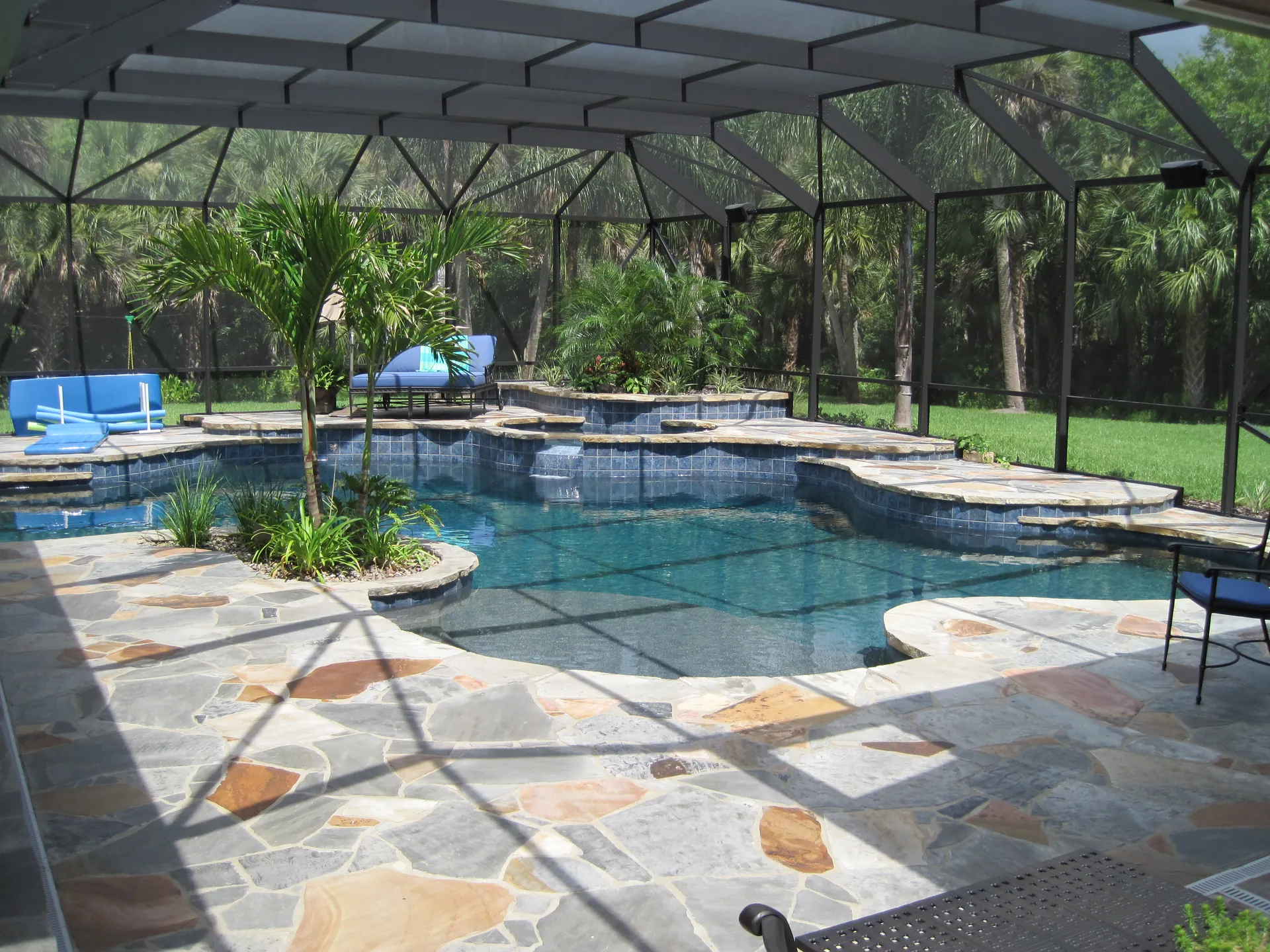 Natural flagstone deck