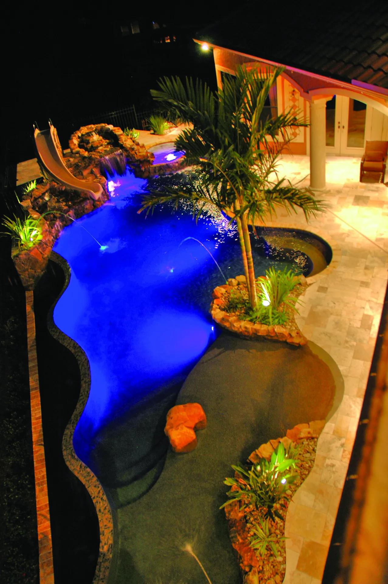 Blue LED pool lighting