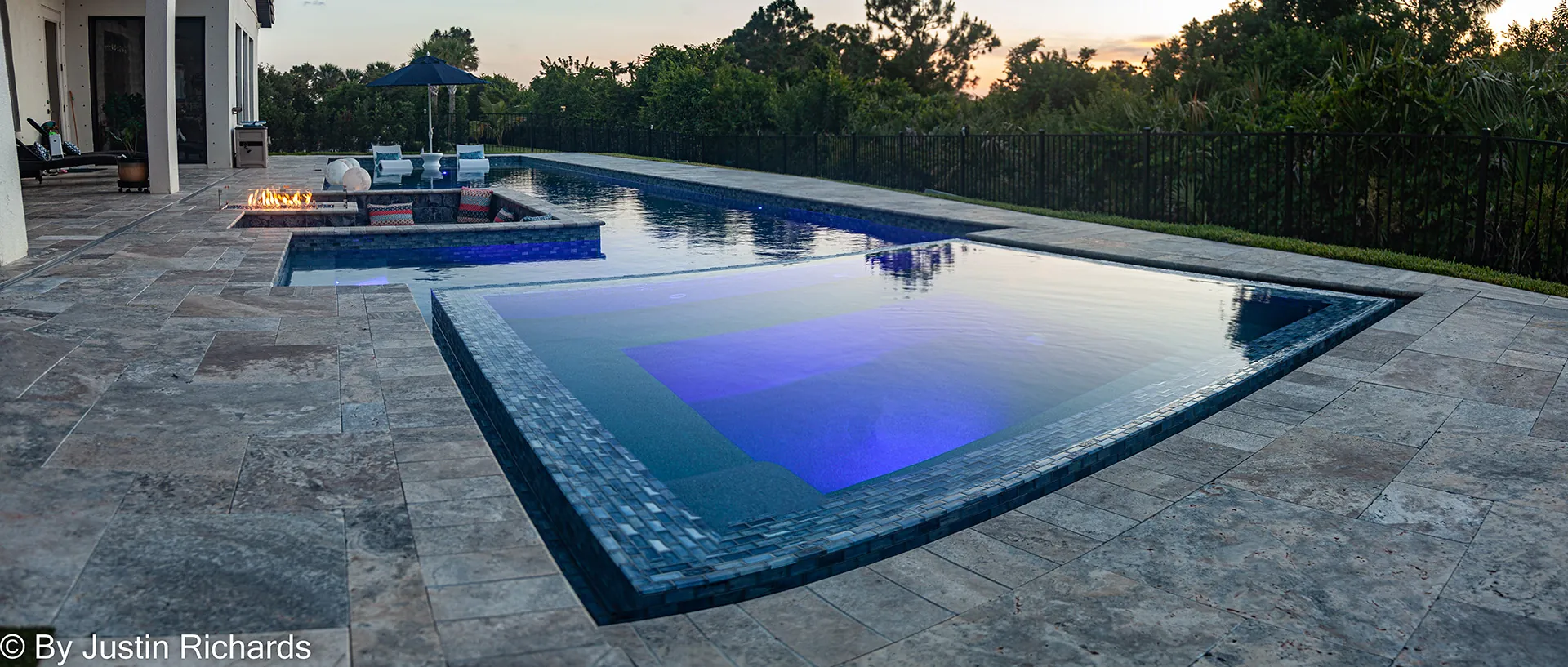 Blue LED pool lighting