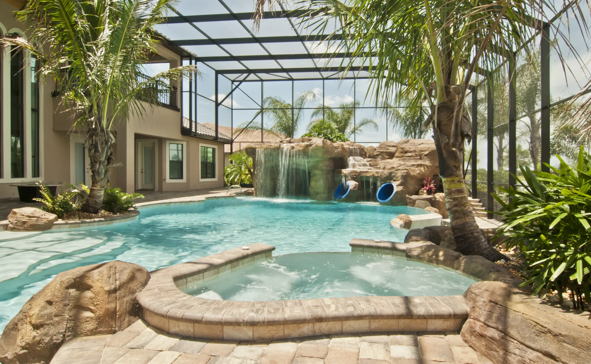 Rock waterfall grotto